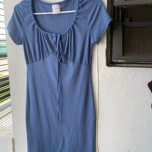 Olivia Rae Navy Ribbed Mini Dress